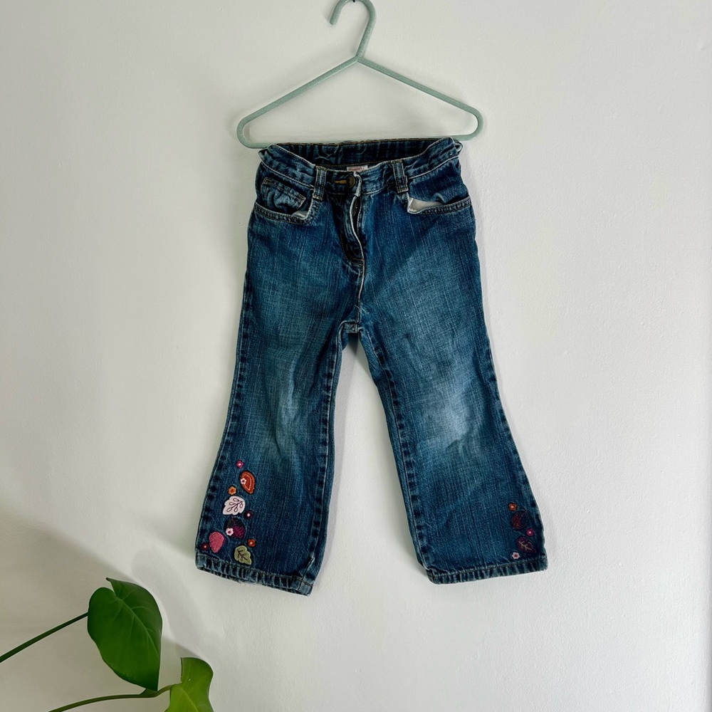 Kids Denim Jeans with Embroidered Accents